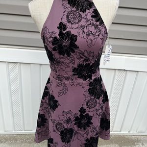 Purple and black floral dress BRAND NEW WT